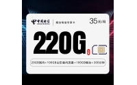 烟台电信专享卡【35元220G+300分钟】