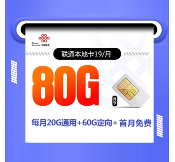 联通本地卡19元/月【收货地为归属地】